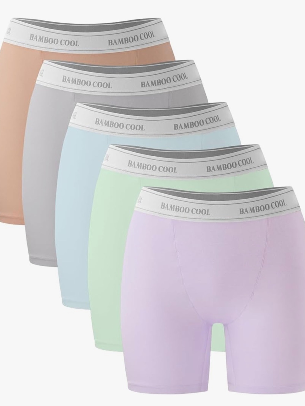 Bamboo Cool Women's Boxer Briefs 5-Pack — Pastel Multi